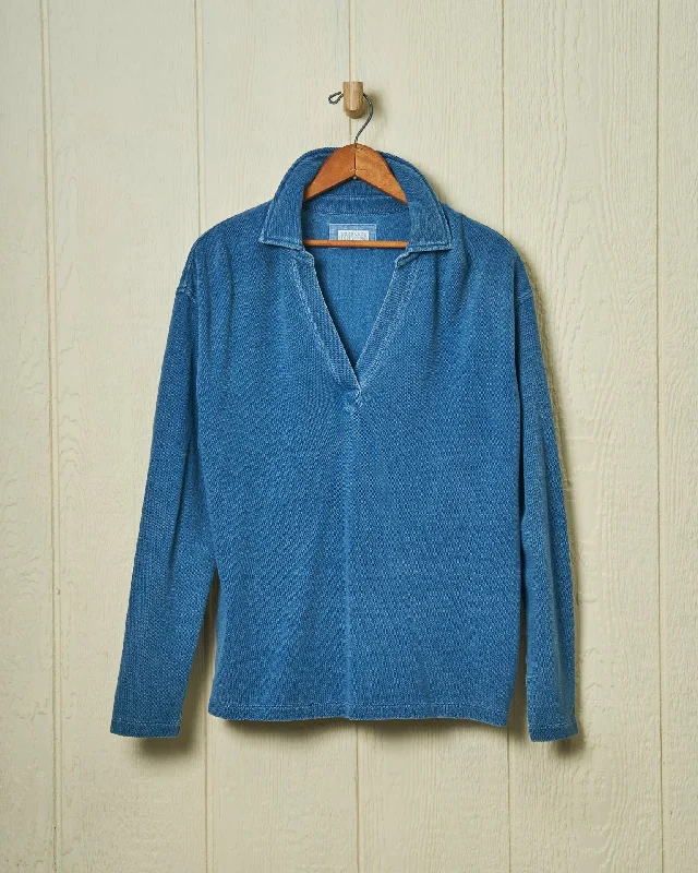 Indigo Inlet Pullover in Heavyweight Pique