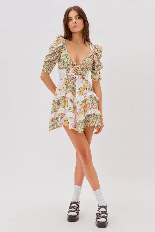 For Love & Lemons Rosalyn Mini Dress - Marigold